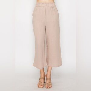 Gauze Elastic Soft Capri Pants